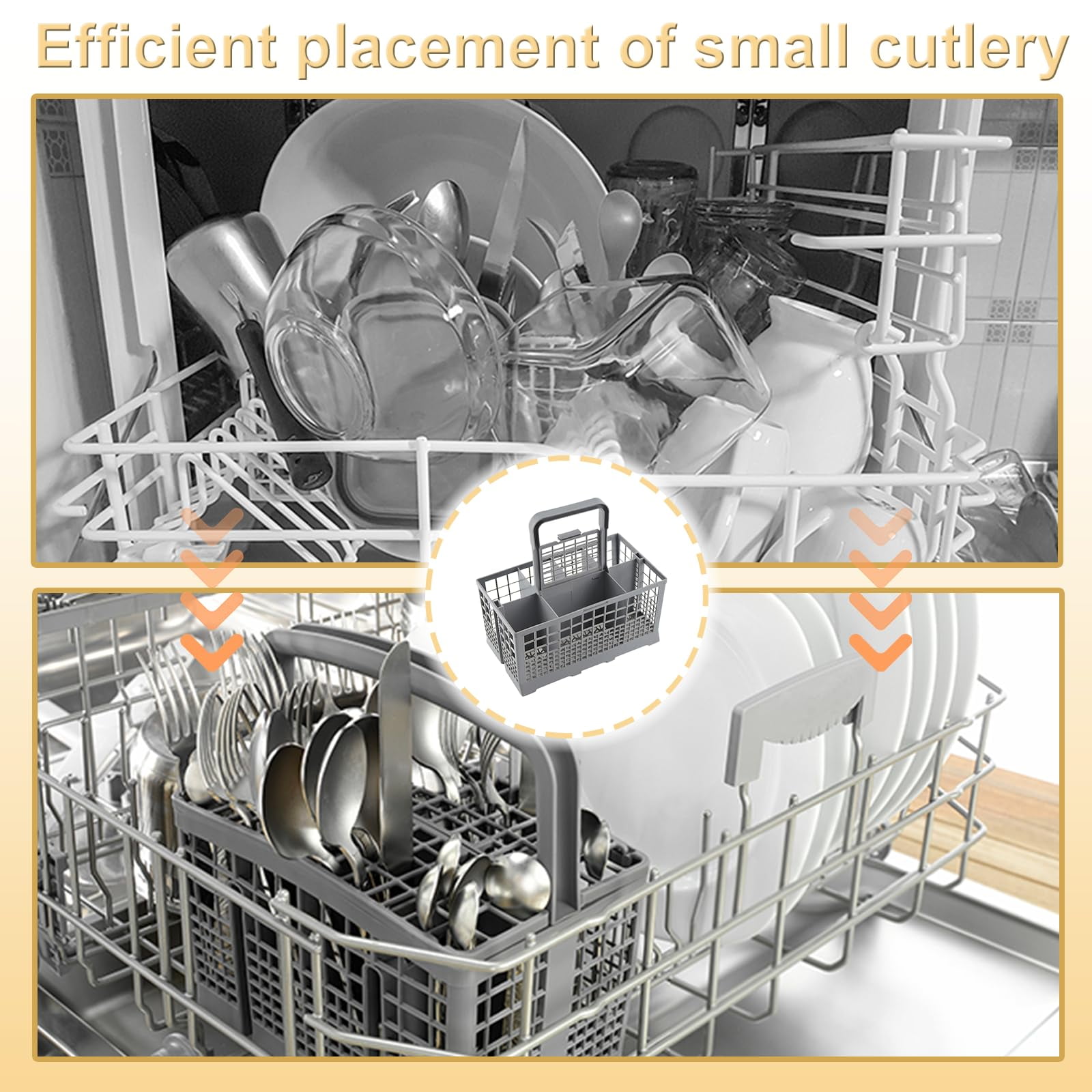 Drainer Basket Flatware Storage Drainer Universal Cutlery Basket Replacement Box for Multipurpose Dishwashers With handle