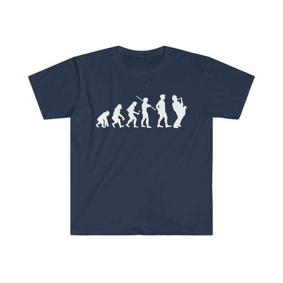 Human Evolution Saxophone Player Unisex T-shirt S-3XL