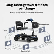 Mobility Scooters, Heavy Duty Compact AdultsElectric Scooters with 300W Motor, Motorized Scooter with Detachable Basket, Outdoor Senior Scooter With Anti-Tip wheel, Lite Blue, SS550