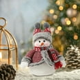 thumbnail image 5 of YOHAVEN Cute Snowman Knitted Doll Christmas Decoration, Handmade Winter Desktop Figurine Set for Holiday Layered Tray Table Fireplace Home Seasonal Decor, 5 of 5