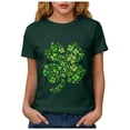 thumbnail image 5 of COMVALUE Funny Cute Shamrock Irish Graphic Tee Top for Women St Patricks Day Shirt (Dark Green, XXL), 5 of 8