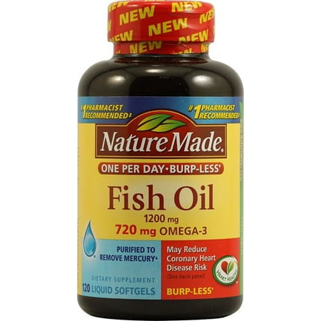 Nature Made Fish Oil 1200mg Dietary Supplement Liquid Softgels -