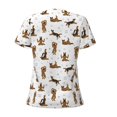 thumbnail image 3 of Goofa German Shepherd Dog Pattern Womens Deep V Neck Low Cut Tops Casual Summer Short Sleeve Ribbed Knit T-Shirts-XX-Large, 3 of 5