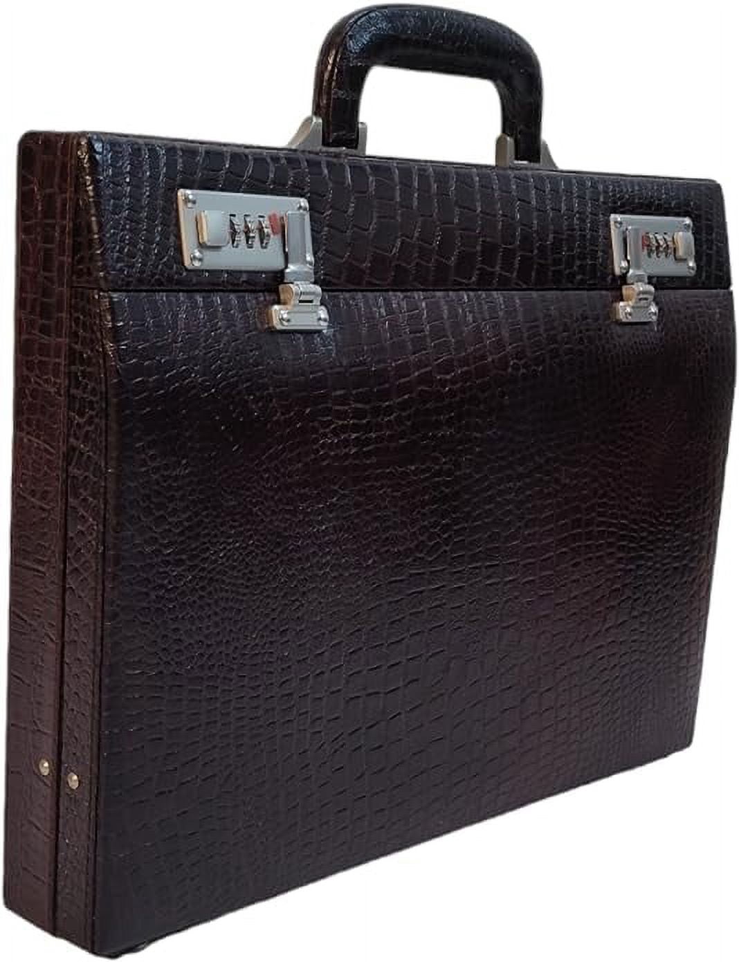LINDSEY STREET Pure Leather Briefcase Executive Handbag for Men's Leather Attache Briefcase 14 Inch Laptop MacBook Carry Case