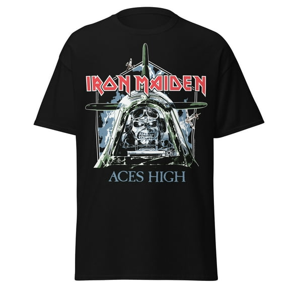 Iron Maiden - Aces High Jumbo Print Unisex T-Shirt - Black - Small