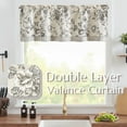 thumbnail image 2 of Curtainking Rod Pocket Linen Valance Curtain Farmhouse Floral Curtain Double Layer Valance for Kitchen for 50x18 inch 1 Panel Black, 2 of 8