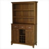 Home Styles Large Cherry Buffet with Cherry Wood Top and Open Shelf Hutch