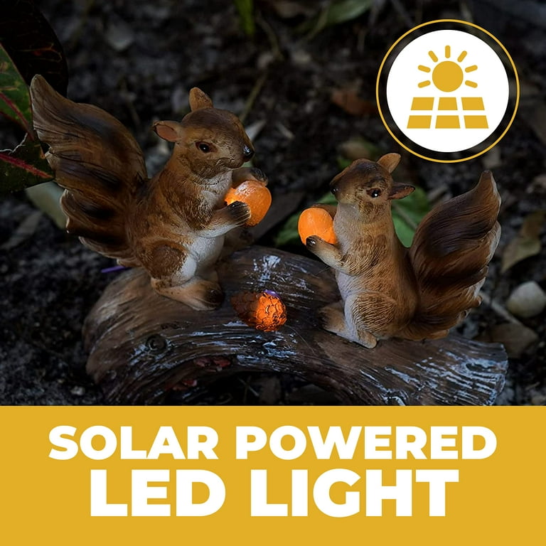 Dawhud Direct Squirrels on a Log Solar Powered Outdoor LED Garden Light Dawhud Direct Squirrels on a Log Solar Powered Outdoor LED Garden Light