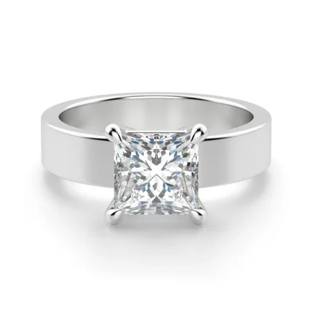 IGI Certified 2 carat Princess Shape Lab Grown Diamond Engagement ring | 14K White Gold | Solitaire Lab Diamond Ring | G - VS2