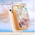 thumbnail image 5 of Casetego for iPhone 15 Plus Case,Shiny Bling Marble Full Body Protective Support Wireless Charing Bumper Rugged Anti-Scratch Hybrid Rubber Case Cover,Gold, 5 of 6