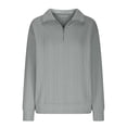thumbnail image 4 of cfhntfmh Chandail en Molleton pour Femmes Manches Longues Décontracté Capuche Zip Tunique Texturée Hauts Mode Automne 2024, 4 of 7