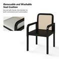 thumbnail image 5 of Tina's Home Rattan Black Dining Chairs Set of 4 Wooden Armchairs Removable Cushion Home Kitchen Restaurant, 5 of 9