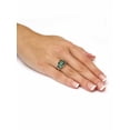 thumbnail image 4 of PalmBeach Jewelry Emerald-Cut Simulated Green Emerald 3-Stone Ring in Sterling Silver, 4 of 6
