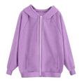 thumbnail image 5 of Womens Zip Up Hoodies Oversized Sweatshirts Fall School Fashion Outfits Casual Jackets 2025 Winter Clothes Purple S, 5 of 5