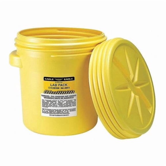 Eagle Mfg 20 gal Open Head Salvage Drum, Polyethylene, Unlined, Yellow 1650