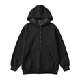 thumbnail image 2 of BXJX Girls Hoodies, Warm Front Pockets Long Sleeve Half Button Fall Pullover Sweatshirts Black Size 4-5 T, 2 of 6