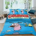 thumbnail image 2 of Coraje, el Perro Cobarde Conjunto de sábanas temático, trío de piezas, cómodo y amigable con la piel, diseño único, regalo de decoración para el hogar para familiares, amigos y fans,140cm *210cm, 2 of 6