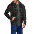 thumbnail image 2 of Kdxio Buffalo Plaid Dark Green Print Men Hoodies Casual Hoodies for Men with Zip Pockets Full Zip Long Sleeve Sweatshirt Sports Hooded Jacket-3X-Large, 2 of 5