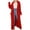 Red, variant on Essentials Women's Sweater Oversize Solid Cable Knitted Long Cardigan Elegant Open Front Knitted With Pocket Trendy Clothes 2025