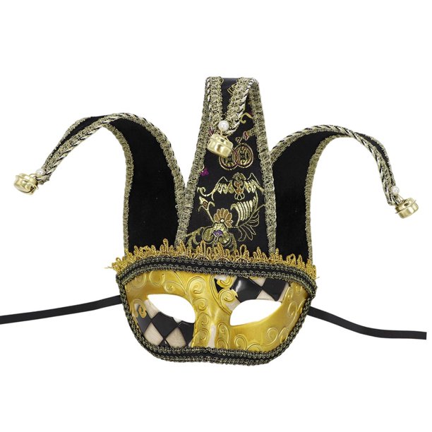 Máscara de disfraz de Halloween, decoración para fiestas, cómoda funda facial para festivales y bares. Oro