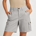 thumbnail image 2 of RQYYD Women's High Waist Cargo Shorts Button Closure Casual Summer Quick Dry Outdoor Trousers with Pockets, 2 of 7