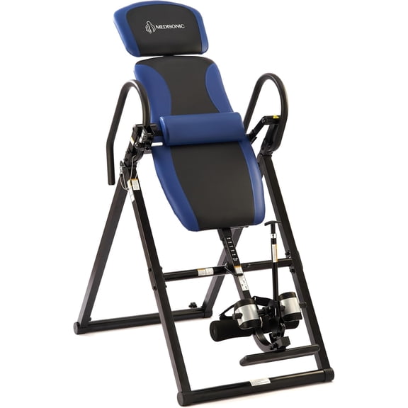 MediSonic Inversion Table with Ajustable Lumbar Pad and 300 lb Weight Capacity - Blue