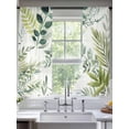 thumbnail image 2 of Green Leaves Sheer Curtains 72 Inch Length 2 Panels Set Window Treatments, Summer Botanical Farmhouse Watercolor Leaf Rod Pocket Semi Curtains for Living Room/Bedroom/Kitchen Décor, 104"W x 72"L, 2 of 7