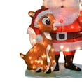 thumbnail image 3 of ProductWorks 32 In Santa and Rudolph 2D Pre Lit Fabric Christmas Decoration, 3 of 8