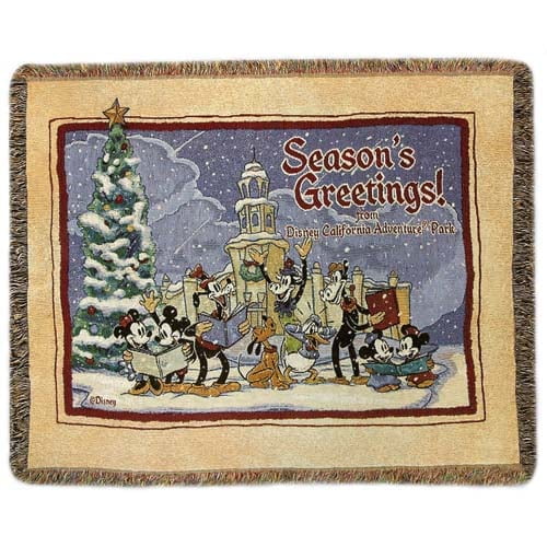 Disney Throw Blanket - Seasons Greetings - Disney California Adventure Park