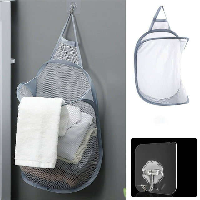 Harpily Mesh Laundry Small Laundry Baskets Wall Laundry Hamper Laundry Hamper Dirty Clothes Basket White Foldable Mesh Laundry Laundry Basket Dirty Clothes Storage Basket