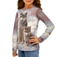 thumbnail image 5 of DISNIMO Wolf Print Boys T Shirt Long Sleeve T Shirts for Kids Crew Neck Tshirt Girls Cute T-Shirts for 3-4 Year Old Girls Clothes Long Sleeve Shirts for Boys Soft Shirts Kids Fall Outfits, 5 of 7