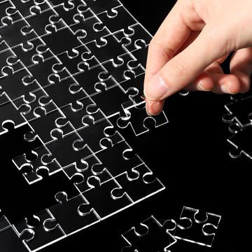 WATINC 300Pcs Clear Jigsaw Puzzle for Adults Kids 17.8" x 13.3" Crystal Blank 