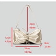thumbnail image 6 of Kukuzhu Chic Bow Tote Bag Satin Drawstring Shoulder Bag Retro Classic Clutch Hobo Handbag for Women, 6 of 7