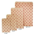 thumbnail image 4 of 50 Qty 8.5" x 11" Decorative Flat Paper Gift Bags - Red Polka-Dot on Brown Kraft Bags - for Sales/Treats/Parties Cookies/Gifts - N'icePackaging, 4 of 7