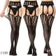 thumbnail image 4 of Medias de red con tiras sexuales Medias de seda Súper elásticas Pantalones de liguero sexys para mujer Medias de red fina abiertas antideslizantes, 4 of 6