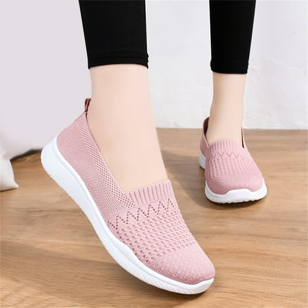 

Fashion Summer And Autumn Women Sneakers Flat Mesh Breathable Solid Color Slip On Comfortable Casual Sneakers for Women 6 Slip on Womens Sneakers Size 9 Sneakers Womens Running Lime Sneakers Women
