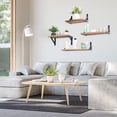 thumbnail image 4 of REGALWOVEN 4 Pack Wood Floating Shelves, Wall Mounted Shelves for Bathroom Bedroom Living Room, and Kitchen Brown 16.5*6.1in, 4 of 8