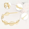 thumbnail image 4 of 4 Pcs Diademas de Forma de Hoja de Aleación de Metal, Tono Dorado, 5.12"x1.06", 4 of 7