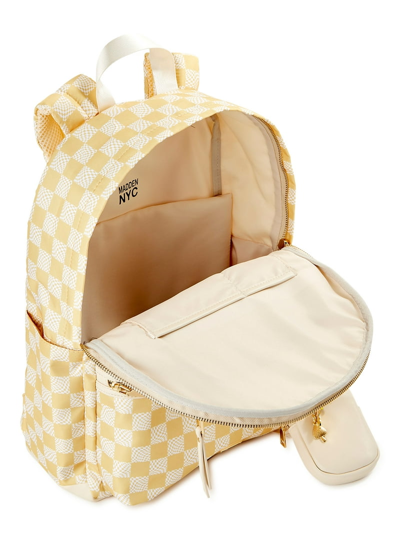 Madden NYC Girls Modular Zipper Backpack Yellow Check  display picture 3