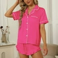 thumbnail image 4 of yunLCZ Nightgowns for Women Silk Pajama Set For Women Shorts And Top Summer Sets Satin Button Up Pajamas Comfy 2 Sleepwear Sets Pajama Dress, 4 of 4
