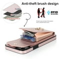 thumbnail image 4 of Elehold for iPhone 14 Case Wallet RFID Blocking Organ Card Holder, PU Leather Purse Wrist Lanyard Strap Phone Case with Ring Stand for iPhone 14 2022, Rosegold, 4 of 9