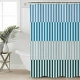 thumbnail image 2 of Small Stall Shower Curtain 36x72 Inch Narrow Half Size Colorful Stripe Bath Curtains Bathroom Decor Modern Teal Blue Green Vertical Striped Waterproof Fabric Shower Curtain Set with Hooks 36 Inch, 2 of 6