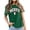 Dark Green, variant on Tees for Women Short Sleeve Crew Neck Y2K Vacation T Shirts Oversized Graphic Print Summer Tops Fashion 2026