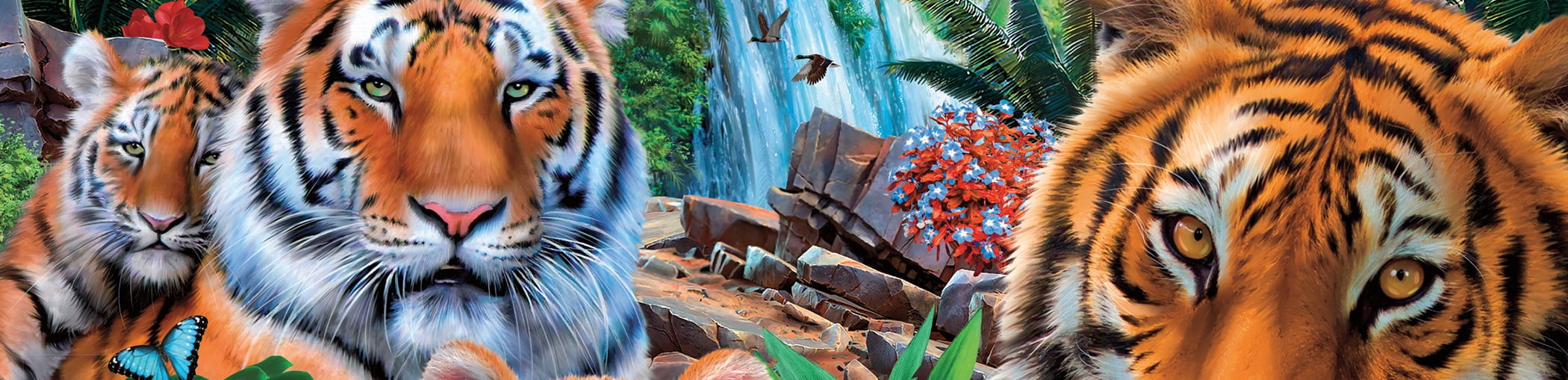 Ceaco 550-Piece Harmony Tiger Family Interlocking Jigsaw Puzzle