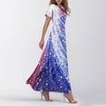 thumbnail image 5 of Wutalume Summer Dresses Patriotic Print - V-Neck Short Sleeve Colorful Sundress for 4th July Parade, Womens Summer Dresses ,Blue L, 5 of 6