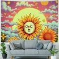 thumbnail image 4 of PRATYUS  Sun and Moon Tapestry Trippy Floral Tapestry Hippie Eyes Flower Plants Wall Tapestry Aesthetic Tapestry Wall Hanging for Room  40x30inch, 4 of 6