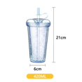 thumbnail image 3 of Taza de café con pajita de doble pared, taza de 420 ml, botella para beber con tapa y pajita para jugo, café, reutilizable, 3 of 6