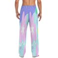 thumbnail image 2 of Pink Oil Colored Flowers Men's Lightweight Pajama Bottoms Stretch Elastic Waist Side Pockets Spring Fall, 2 of 7