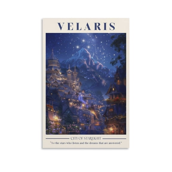 Velaris Poster Acotar Art Print Night Court Print City of Starlight Picture Print Canvas Poster Wall Paint Art Posters Decor Modern Home Artworks Gift 12x18inch(30x45cm)