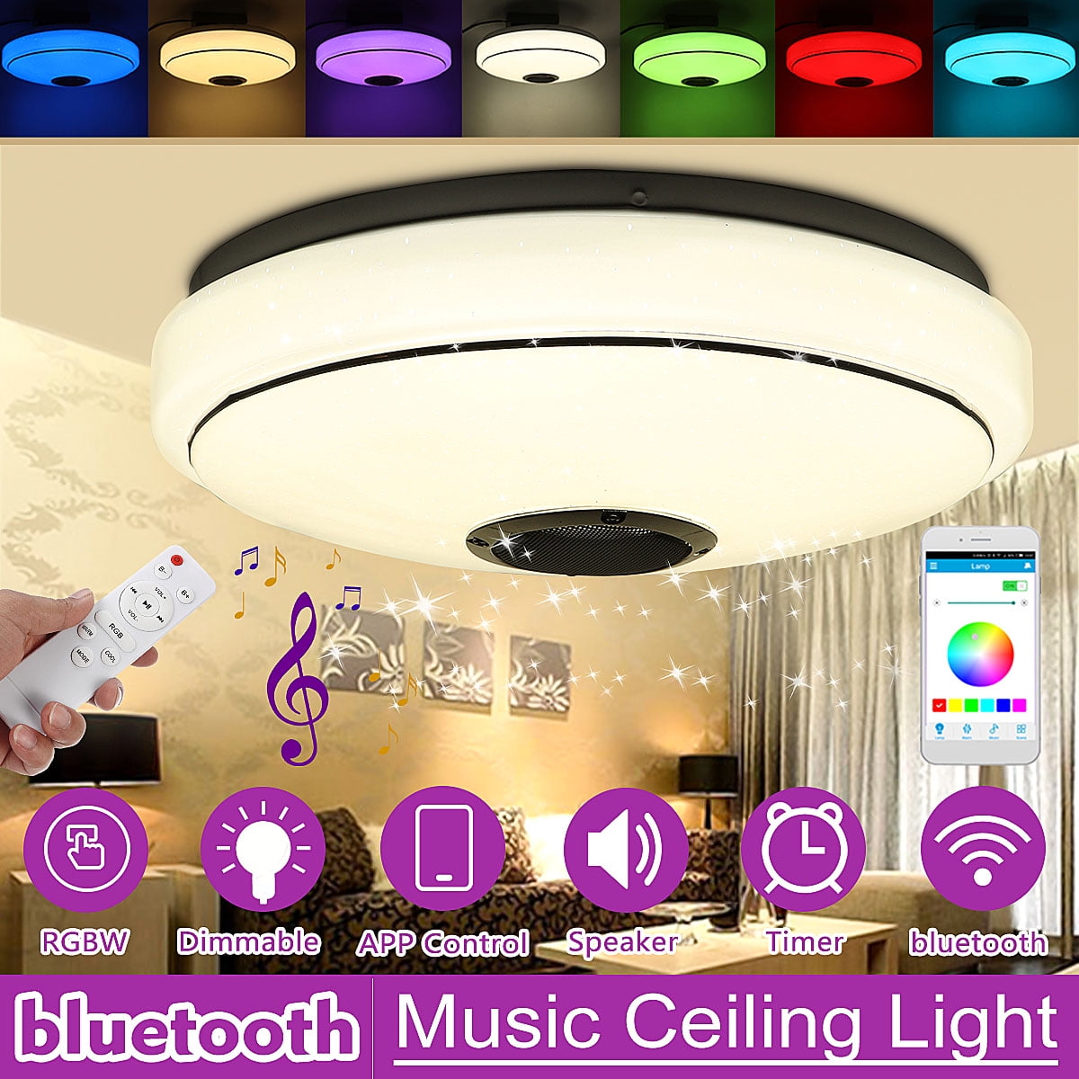 led ceiling light bluetooth speaker